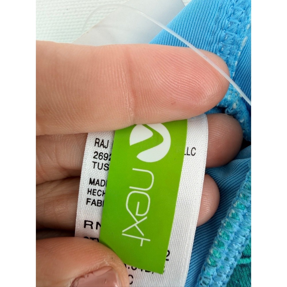 Next Aqua Leaf Print Tankini Top 34B/C Underwire NWT - Picture 5 of 10